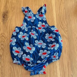 Hanna Andersson Blue and Red Floral Kids One Piece